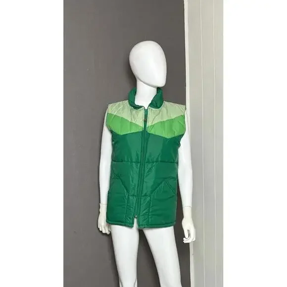 1970's Green Color Blocked Down Puffer Vest from Pacific Trail - Picture 1 of 10
